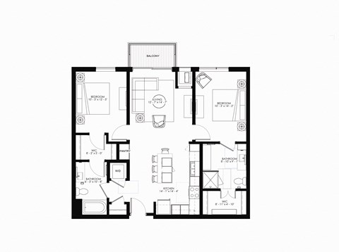 floor plan of 55 north luxury apartments to rent in the north end of boston